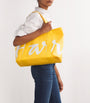 Yellow Medium Cotton Logo Tote Bag
