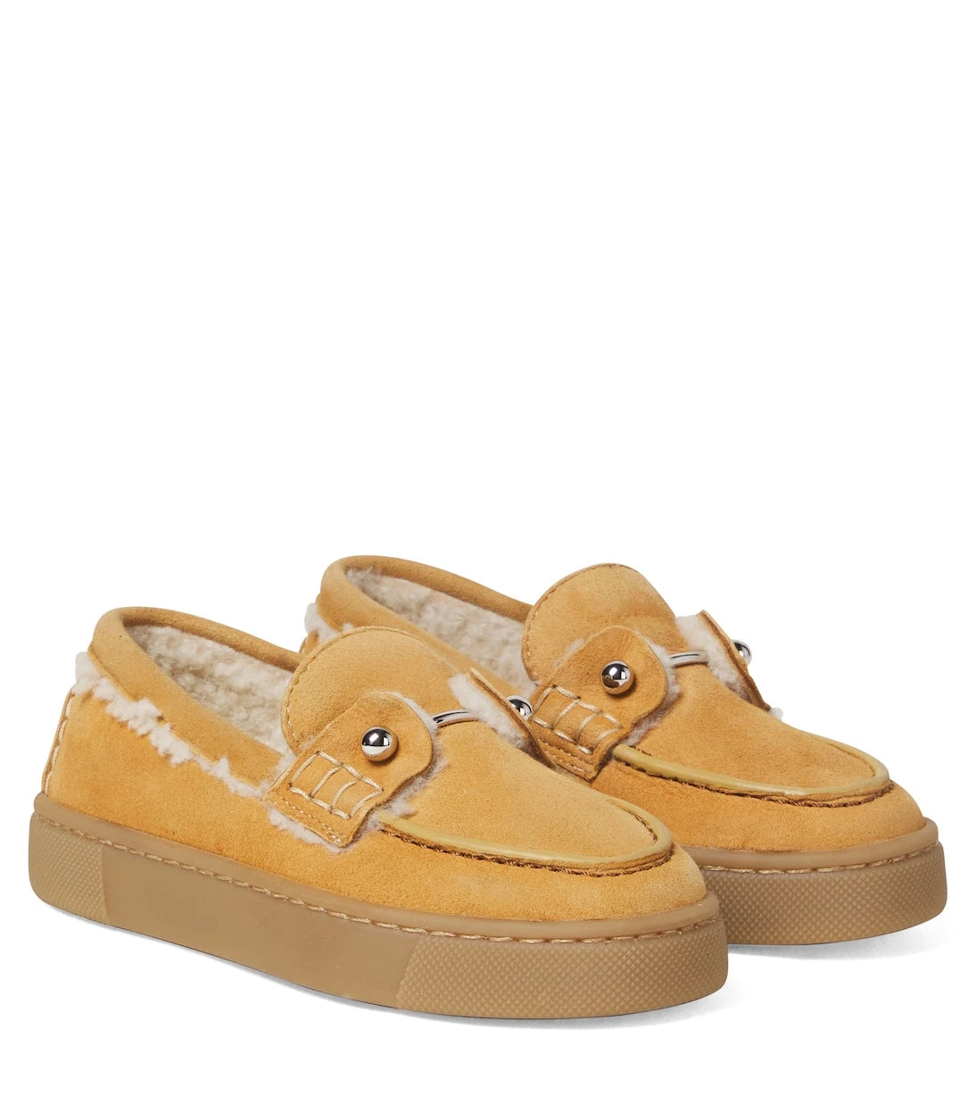 Christian Louboutin Kids - Chambelikid shearling-lined suede loafers