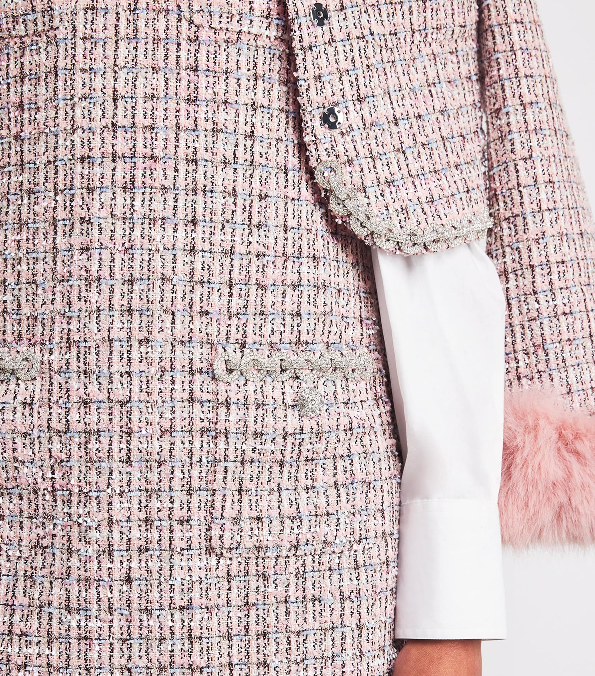 Self-Portrait Pink Bouclé Mini Dress