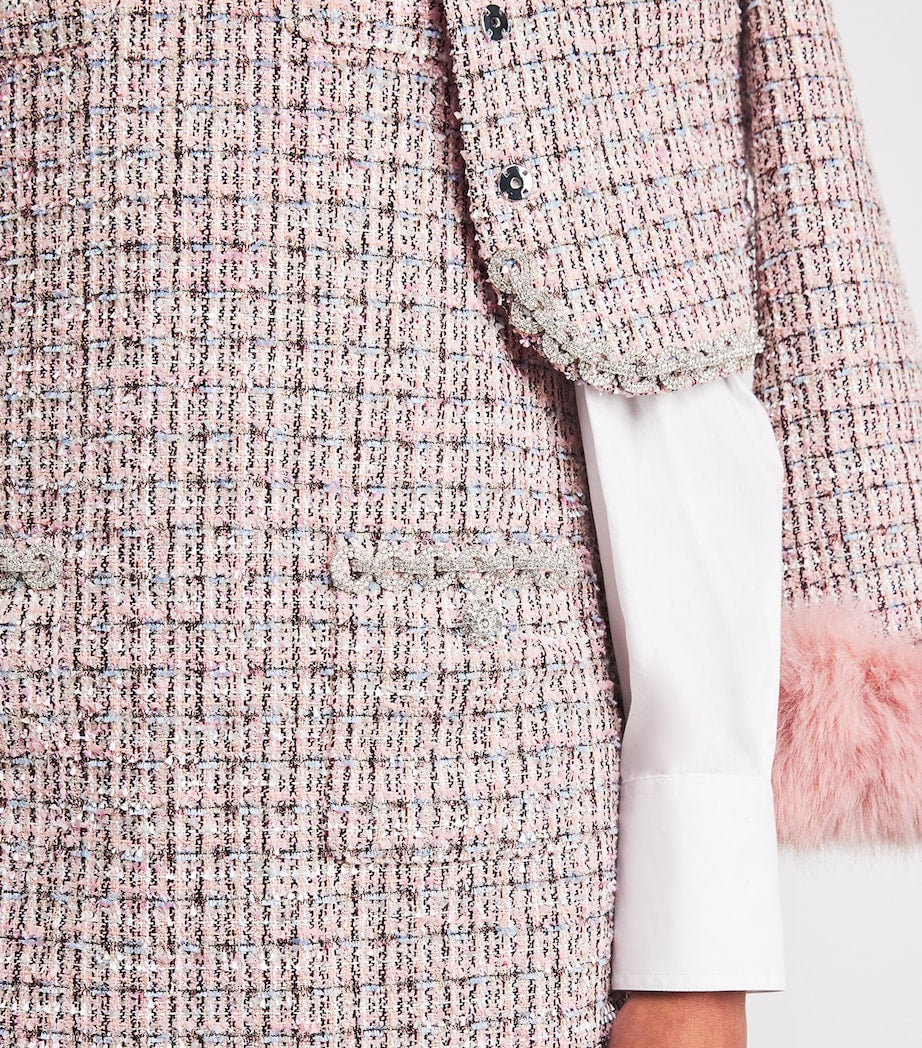 Self-Portrait Pink Bouclé Mini Dress