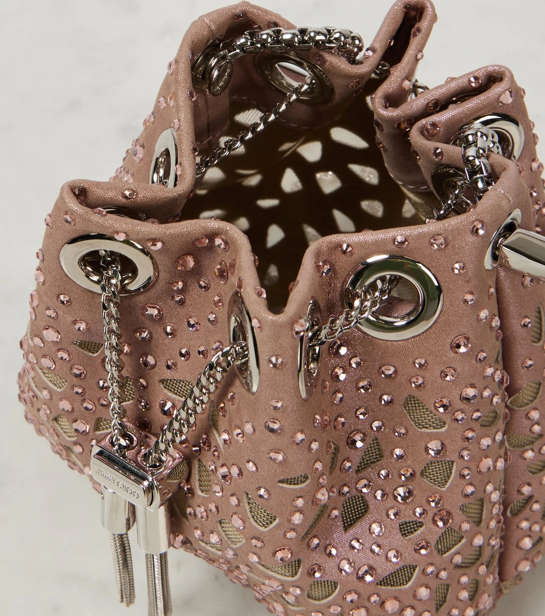 Jimmy Choo - Bon Bon Micro satin bucket bag