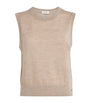 Beige Wool-Cashmere Sweater Vest