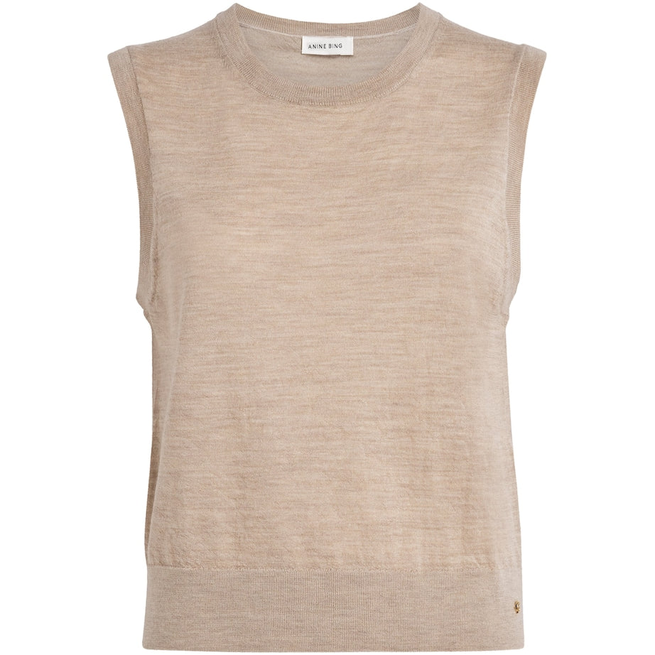 Beige Wool-Cashmere Sweater Vest