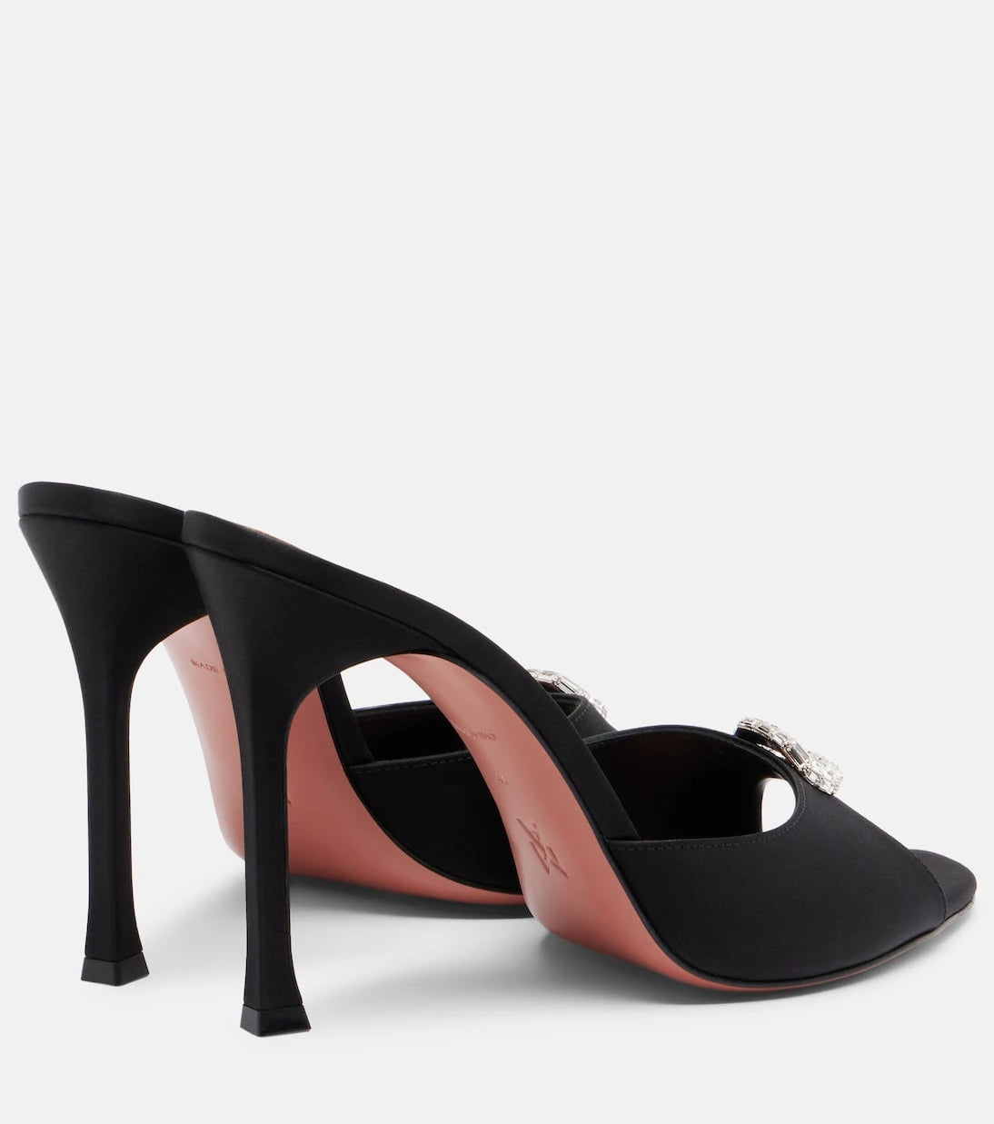 Amina Muaddi - Camelia embellished satin mules