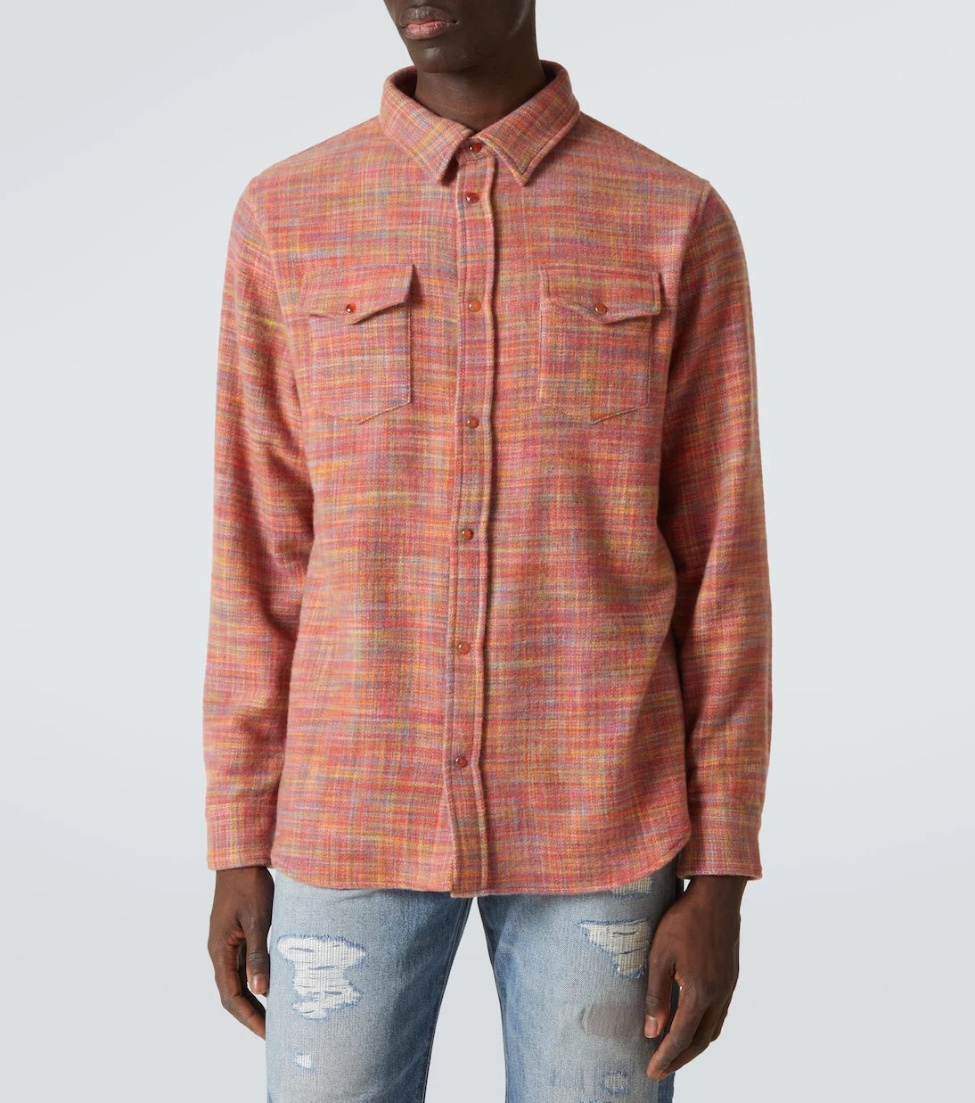 God's True Cashmere - Flower space-dyed cashmere shirt