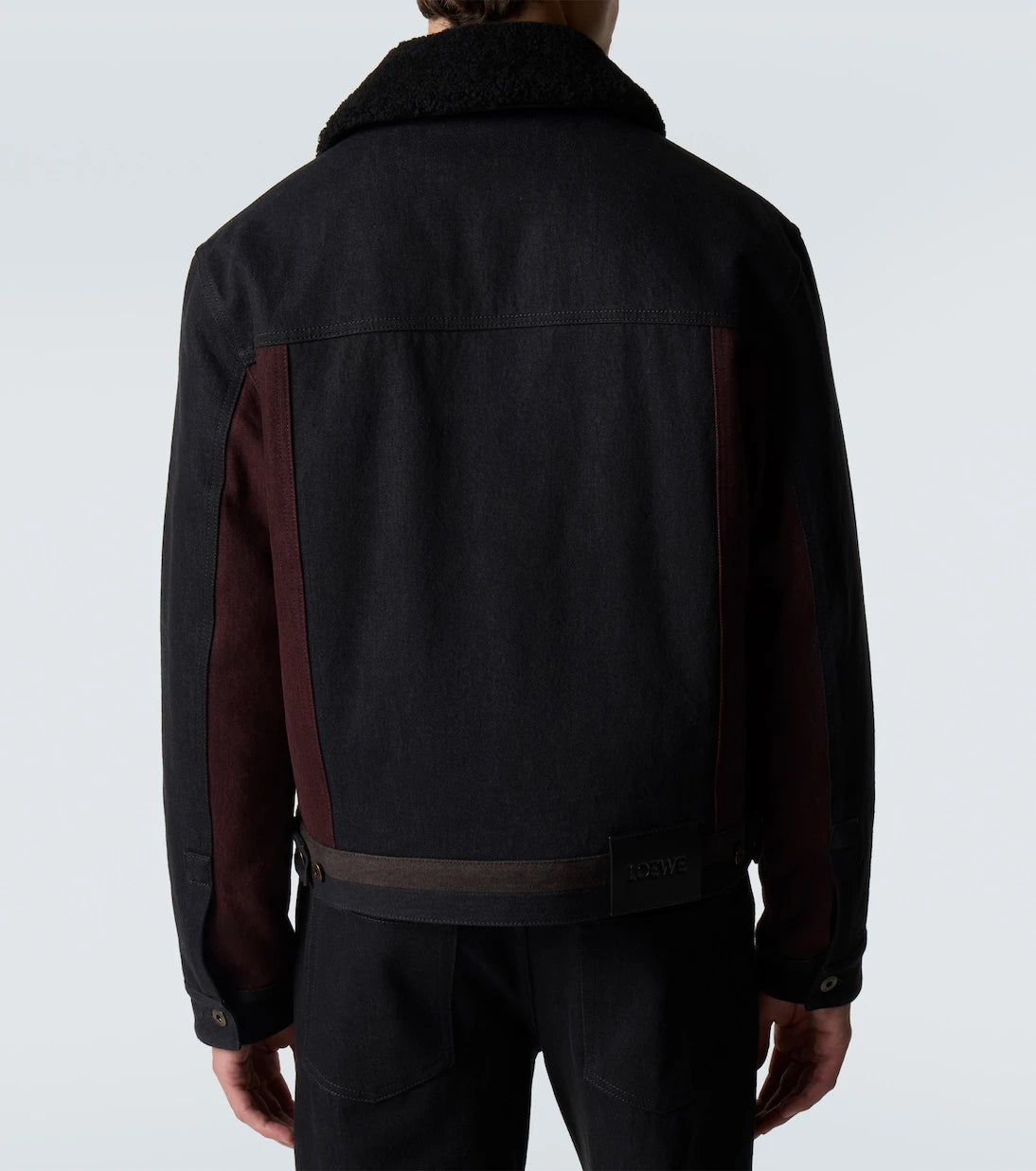 Loewe - Shearling-trimmed denim blouson jacket