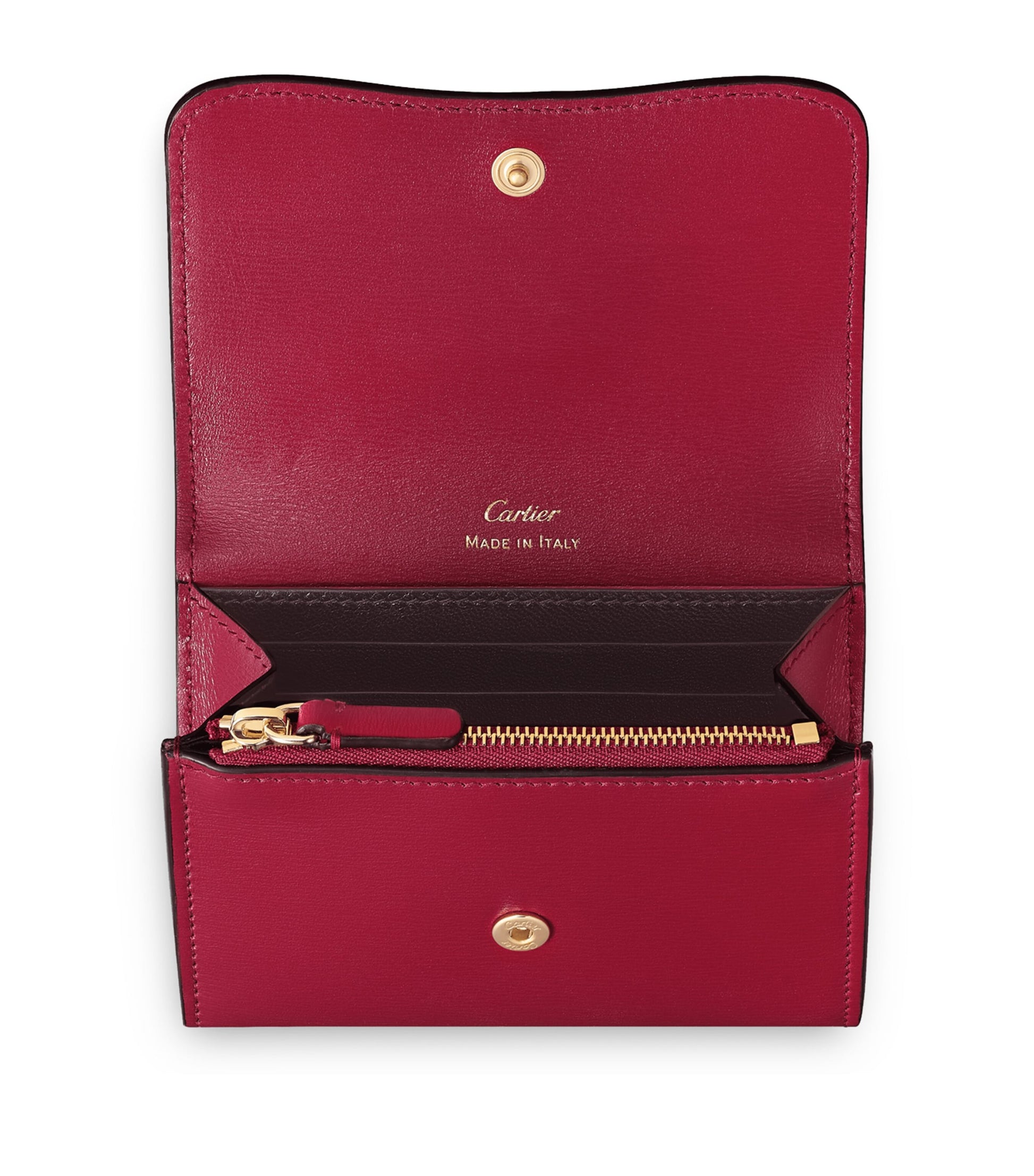 Red Calfskin Panthère de Cartier Mini Wallet