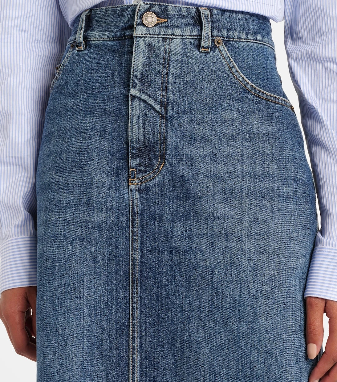 Ralph Lauren Collection - High-rise denim maxi skirt
