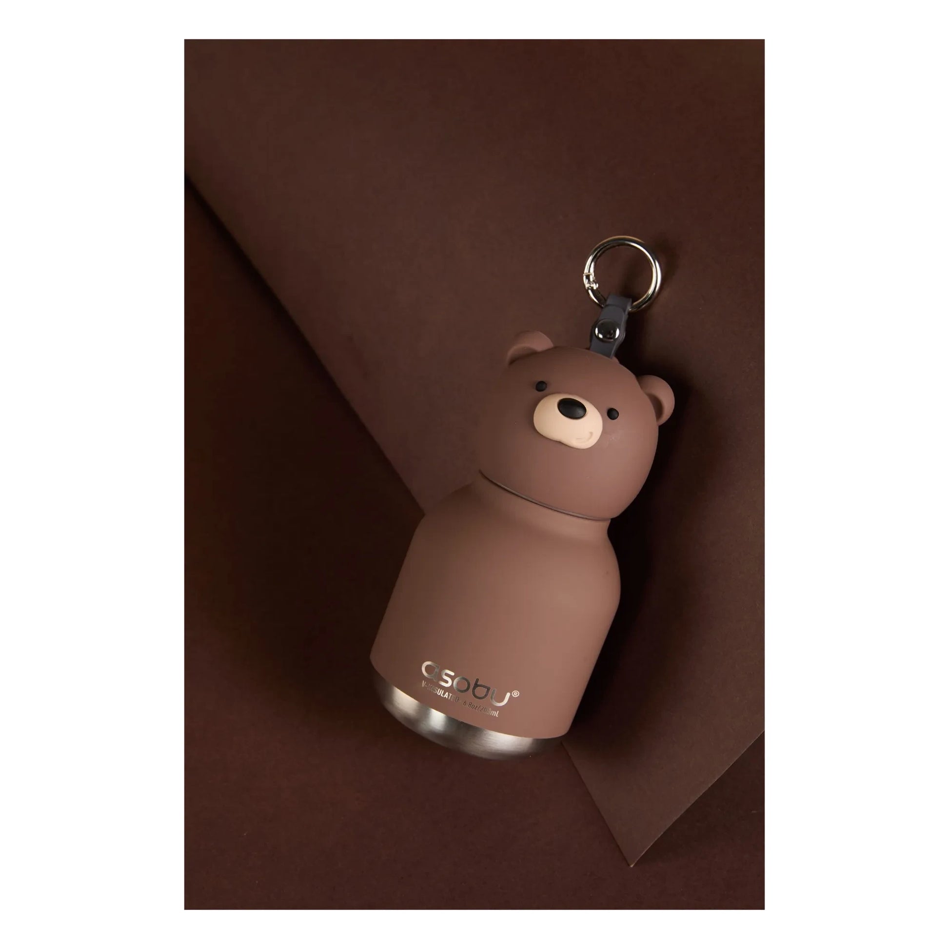Asobu - Brown Bear stainless steel mini flask | Brown