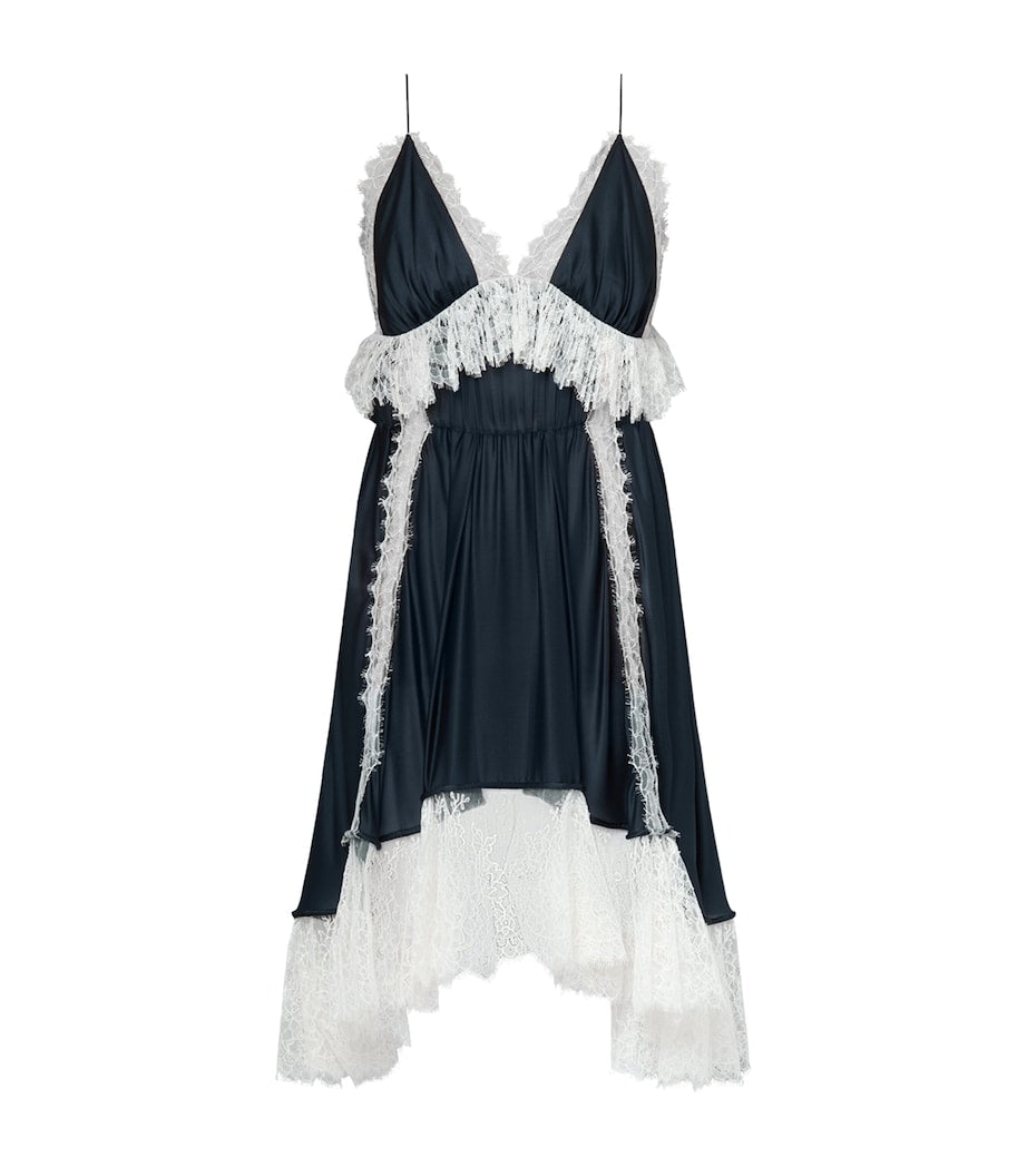 LOUIS VUITTON Multi Silk Lingerie Midi Dress