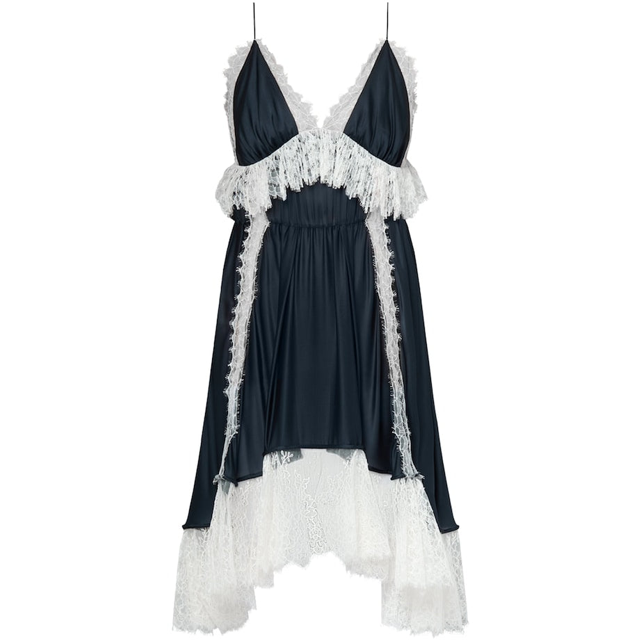 LOUIS VUITTON Multi Silk Lingerie Midi Dress