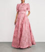Rebecca Vallance Pink Belted Annette Button Gown