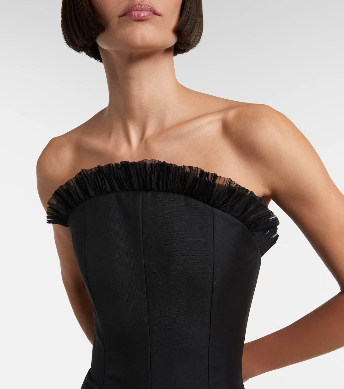 McQueen - Ruffled wool gabardine cocktail dress