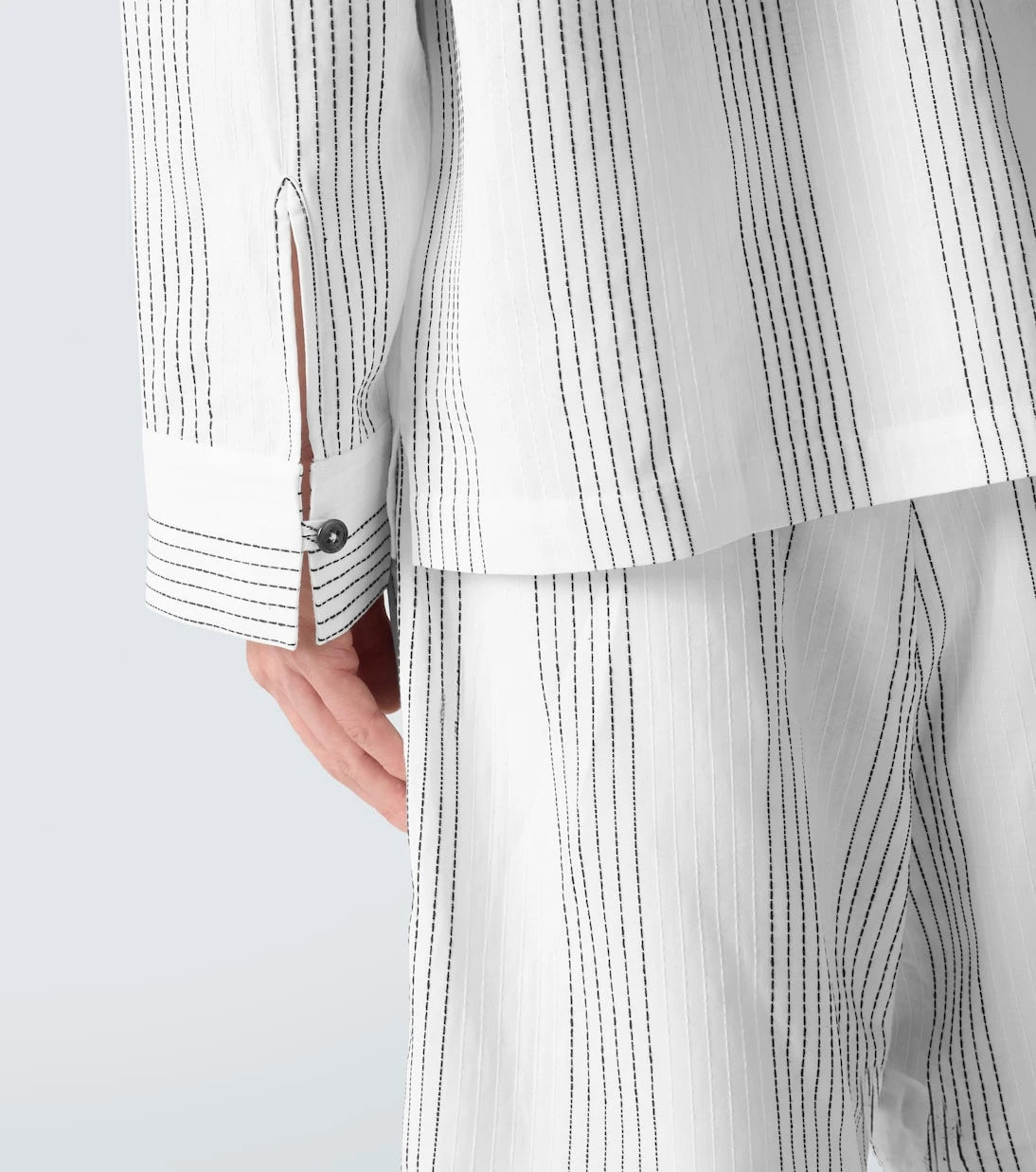 Commas - Textured Striped cotton overshirt