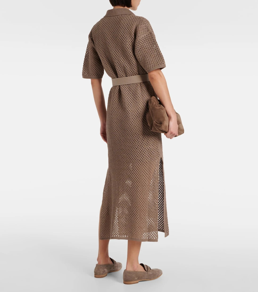 Brunello Cucinelli - Cotton mesh polo dress