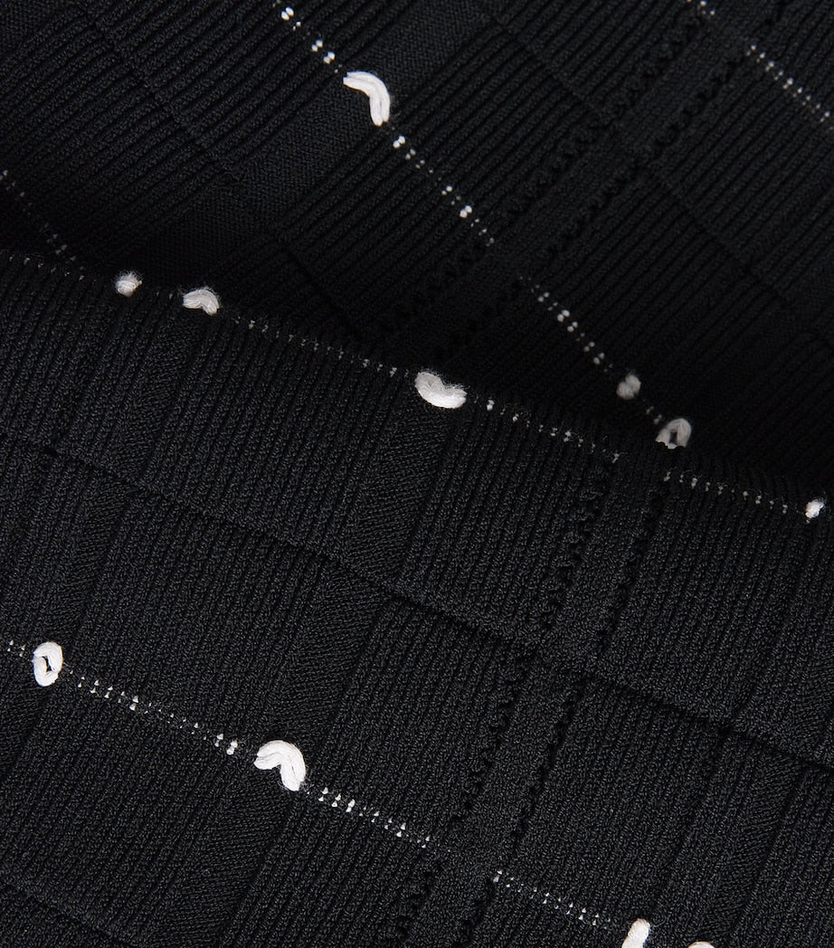 Multi Fragmented Stripes Midi Skirt