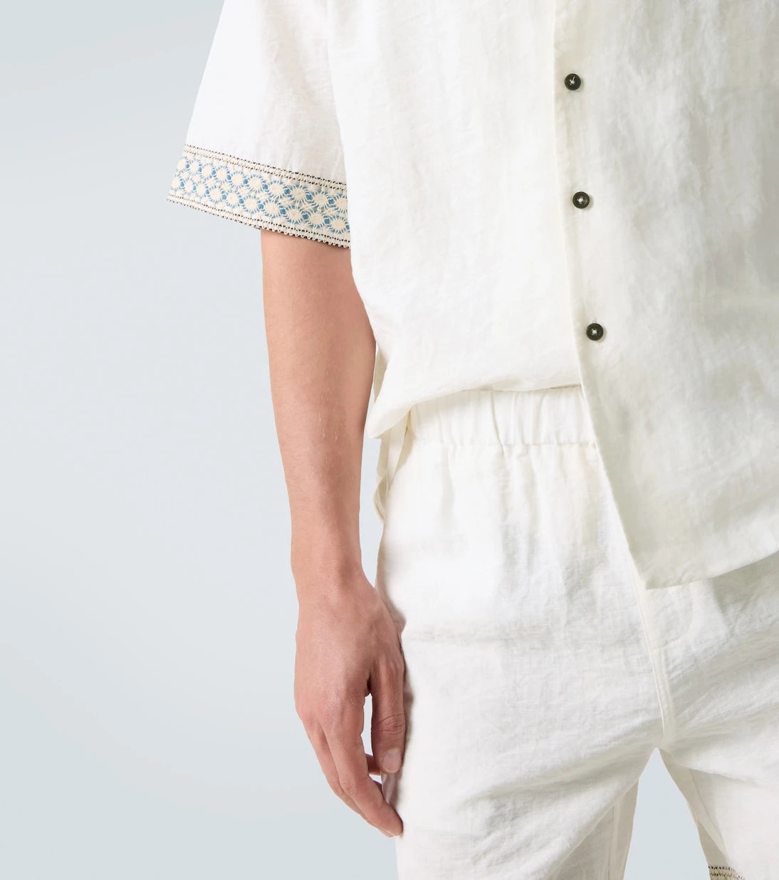 فاصلة - قميص بولينج بتطريز الكروشيه
