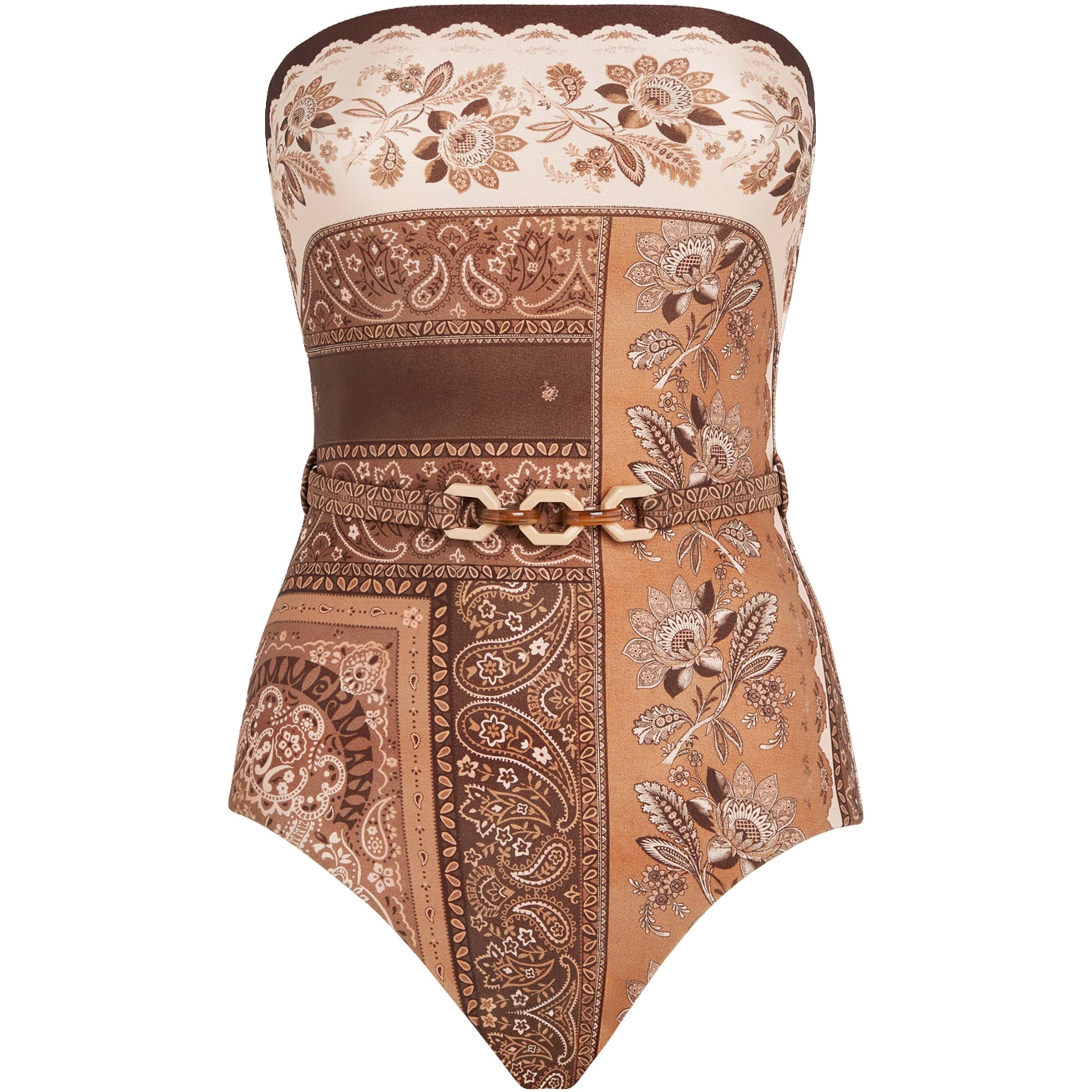 Zimmermann Brown Paisley Lucky Swimsuit