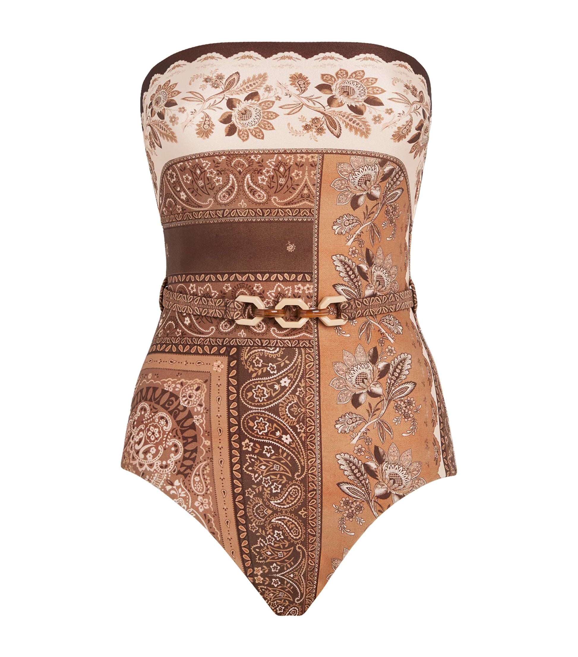 Zimmermann Brown Paisley Lucky Swimsuit