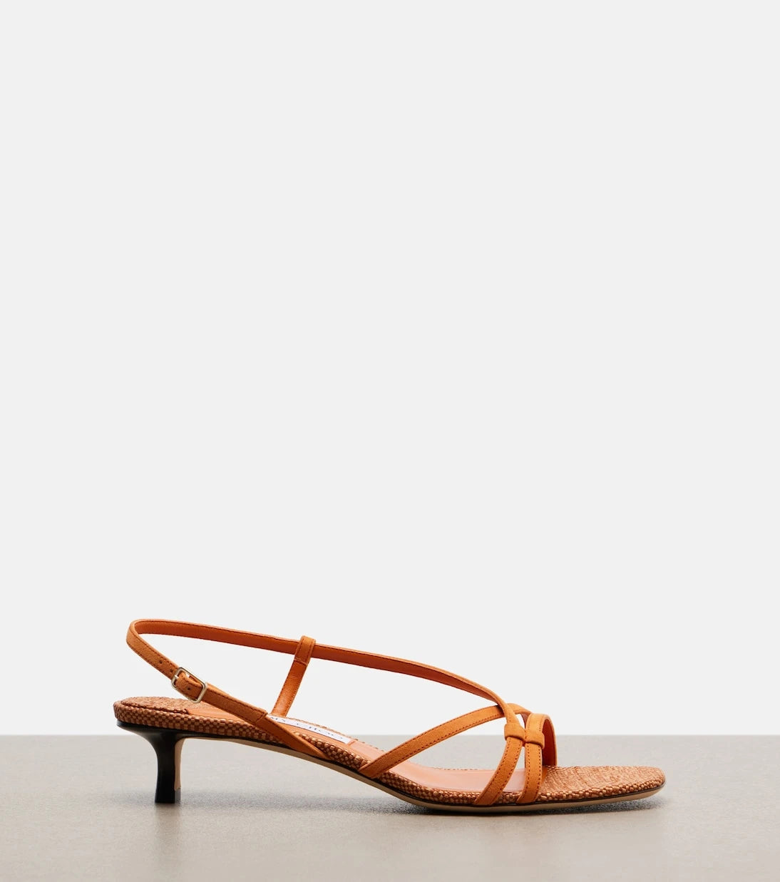 Jimmy Choo - Farris raffia-trimmed leather sandals