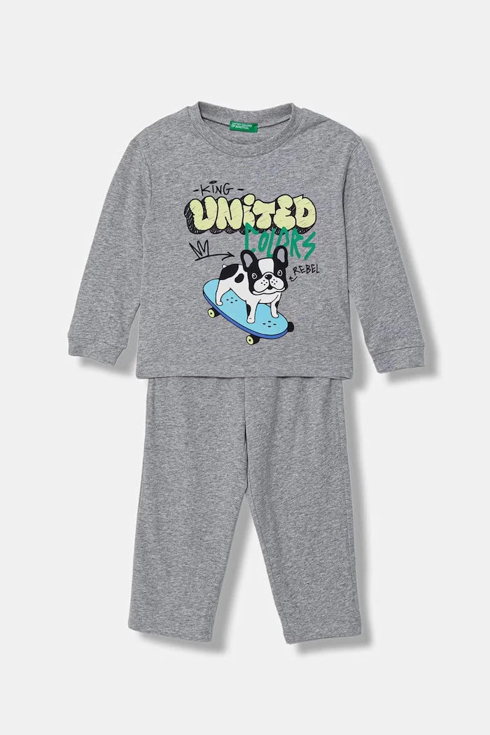 United Colors of Benetton çocuklar için pamuklu iki parçalı pijama