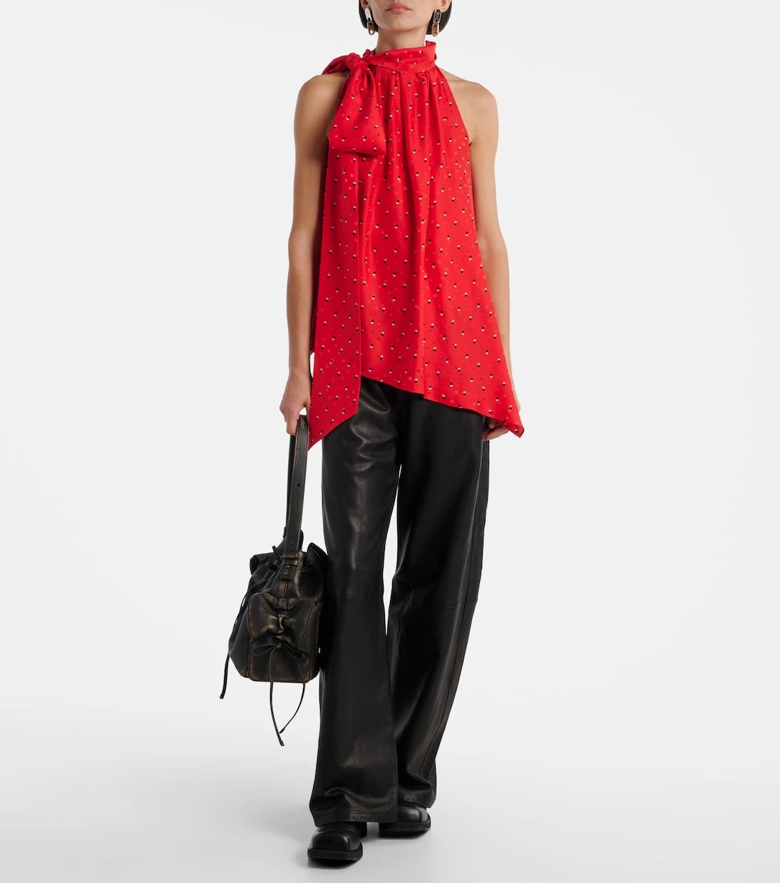 Acne Studios - Sombana printed asymmetric silk top