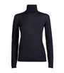 Max Mara Blue Virgin Wool Roll-Neck Sweater