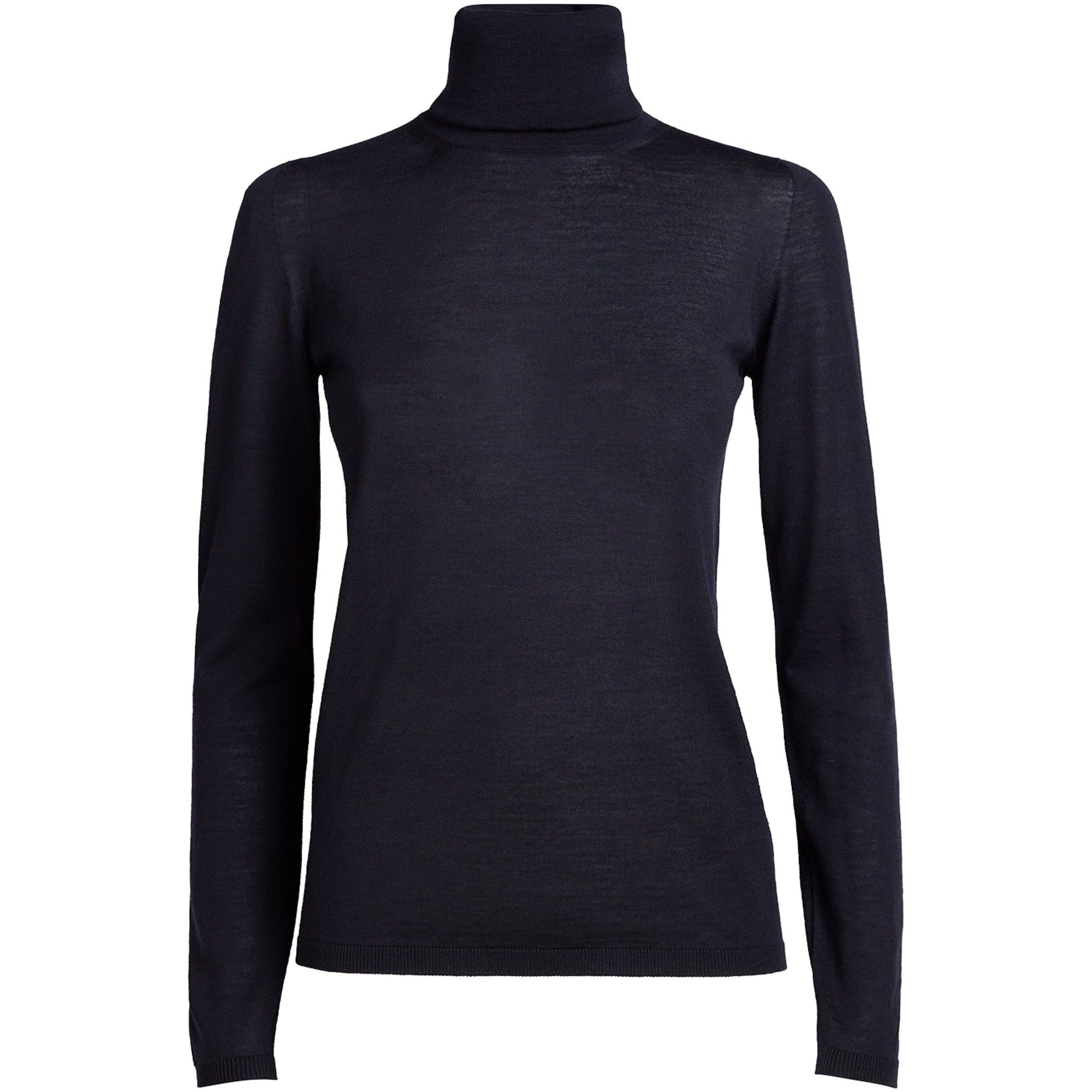 Max Mara Blue Virgin Wool Roll-Neck Sweater