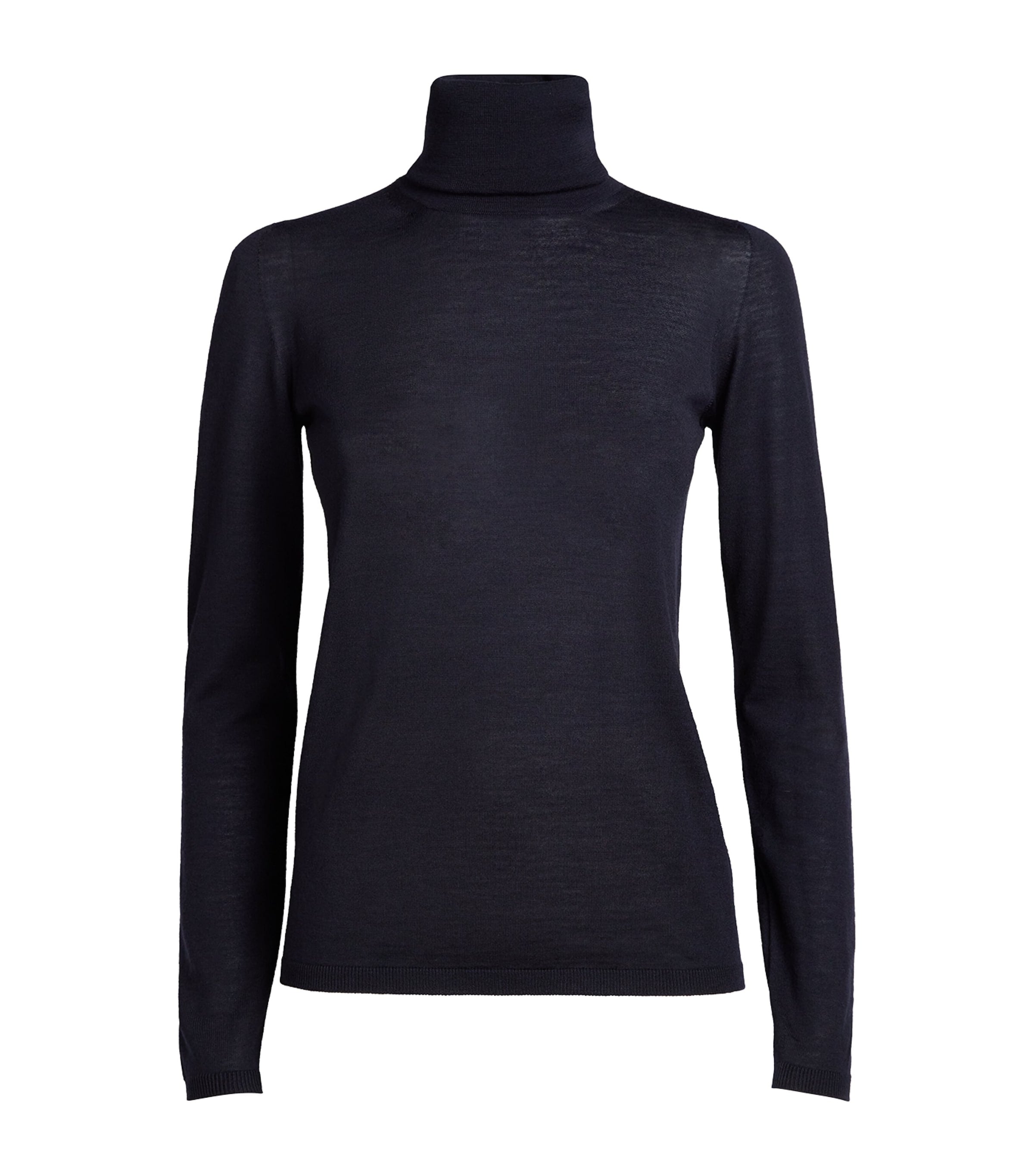 Max Mara Blue Virgin Wool Roll-Neck Sweater