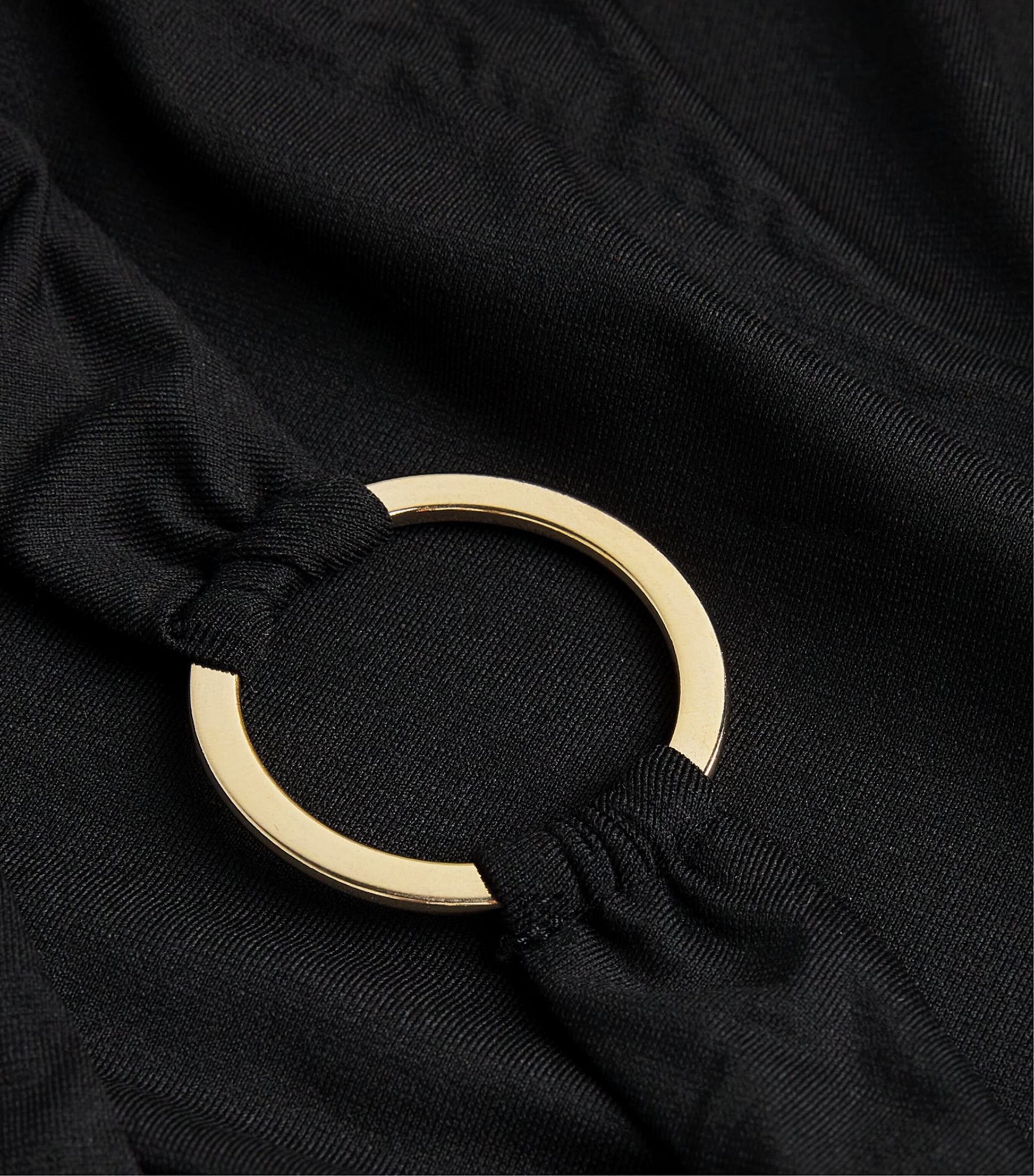 Black Ring-Gathered Crocodile Bikini