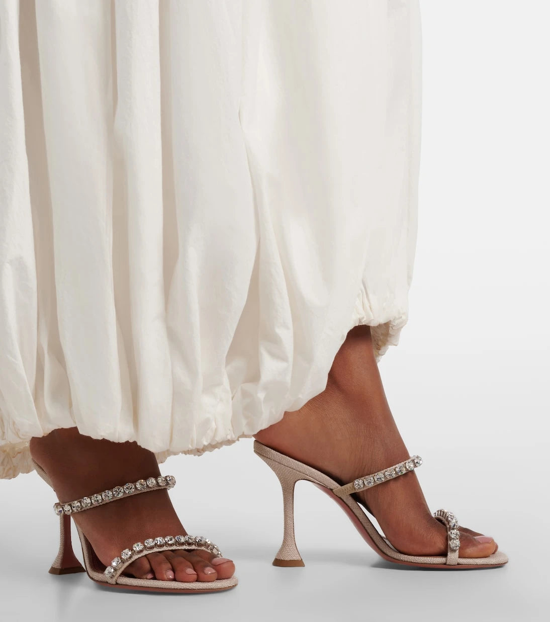 Amina Muaddi - Gigi embellished canvas mules