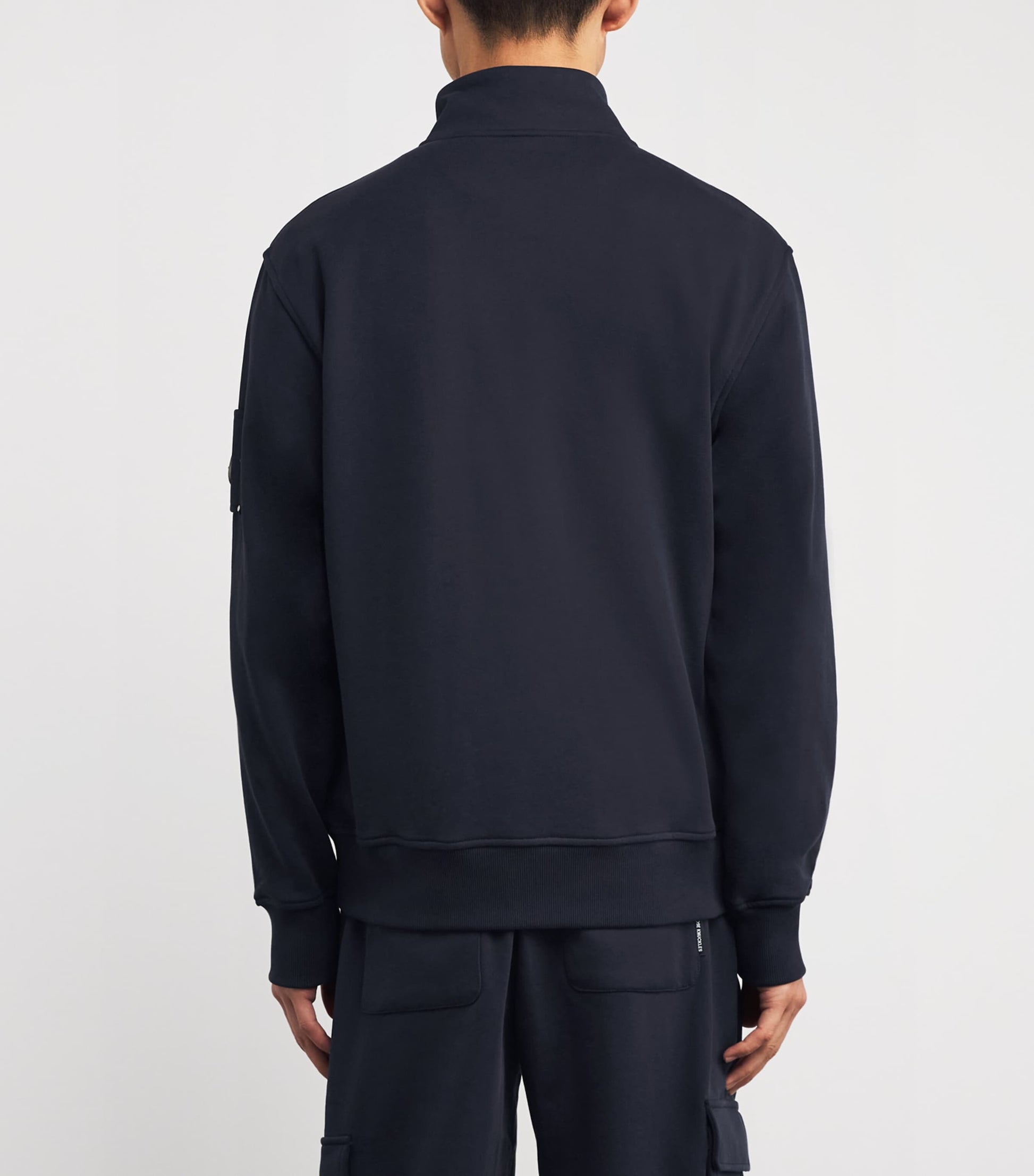 Moose Knuckles Navy Cotton Hartsfield Quarter-Zip Sweatshirt
