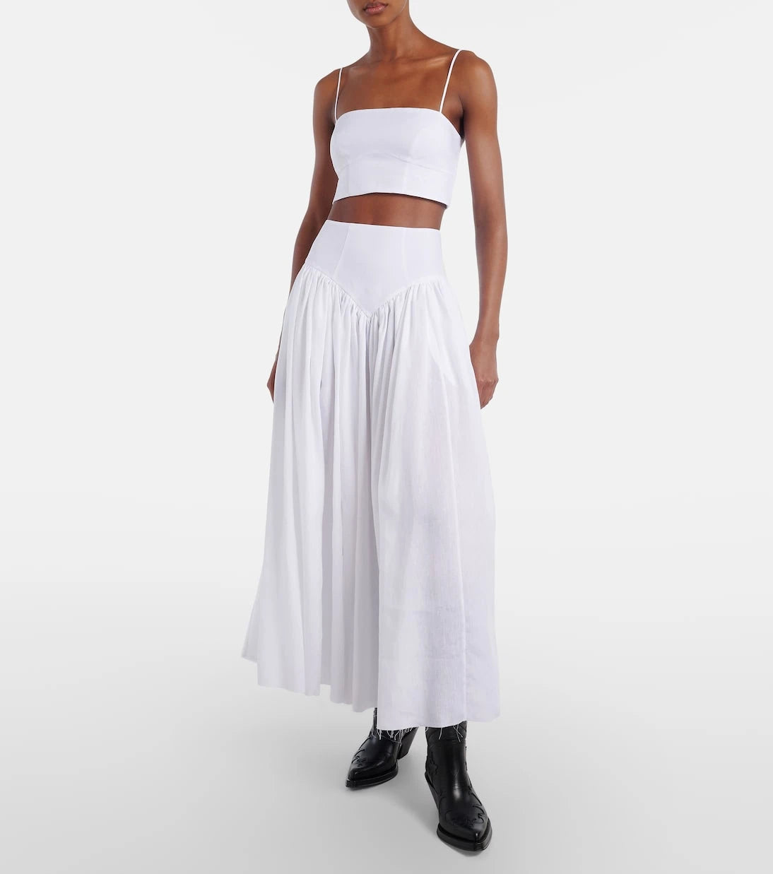 Gabriela Hearst - Juniper gathered linen midi skirt