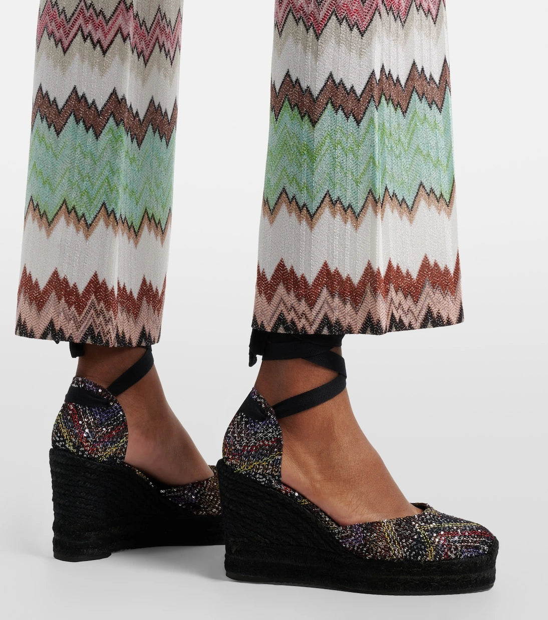 Missoni - Eva 80 sequined espadrille wedges