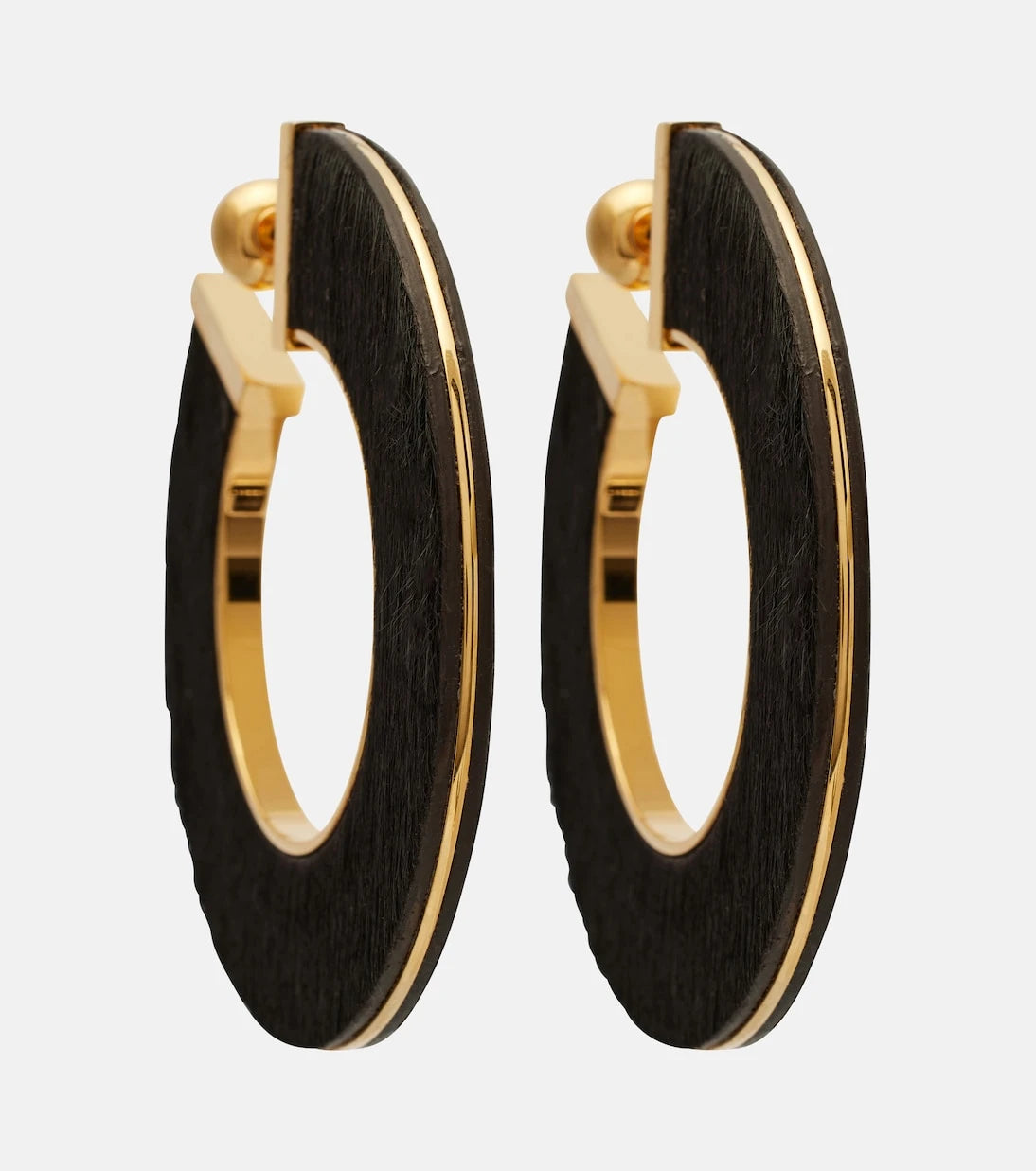 Alaïa - Blade Medium leather hoop earrings