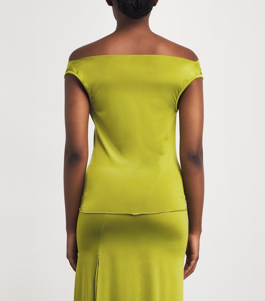 Nadine Mos Green Jersey Draped Top