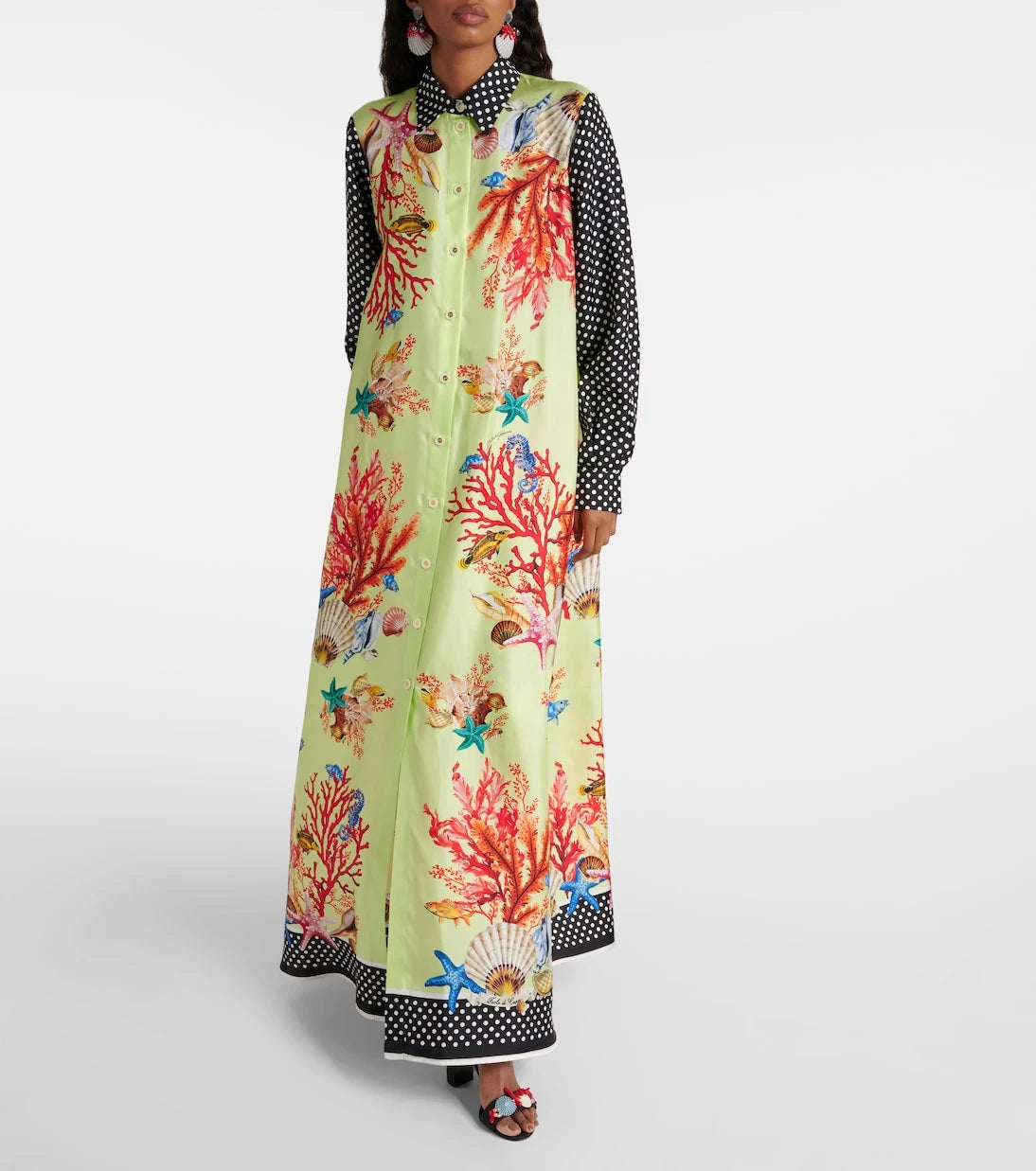 Dolce&Gabbana - Capri printed silk satin shirt dress