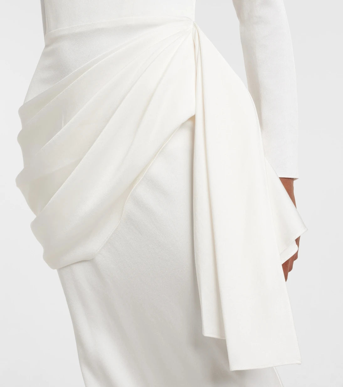 Alex Perry - Bridal draped crêpe satin bustier gown