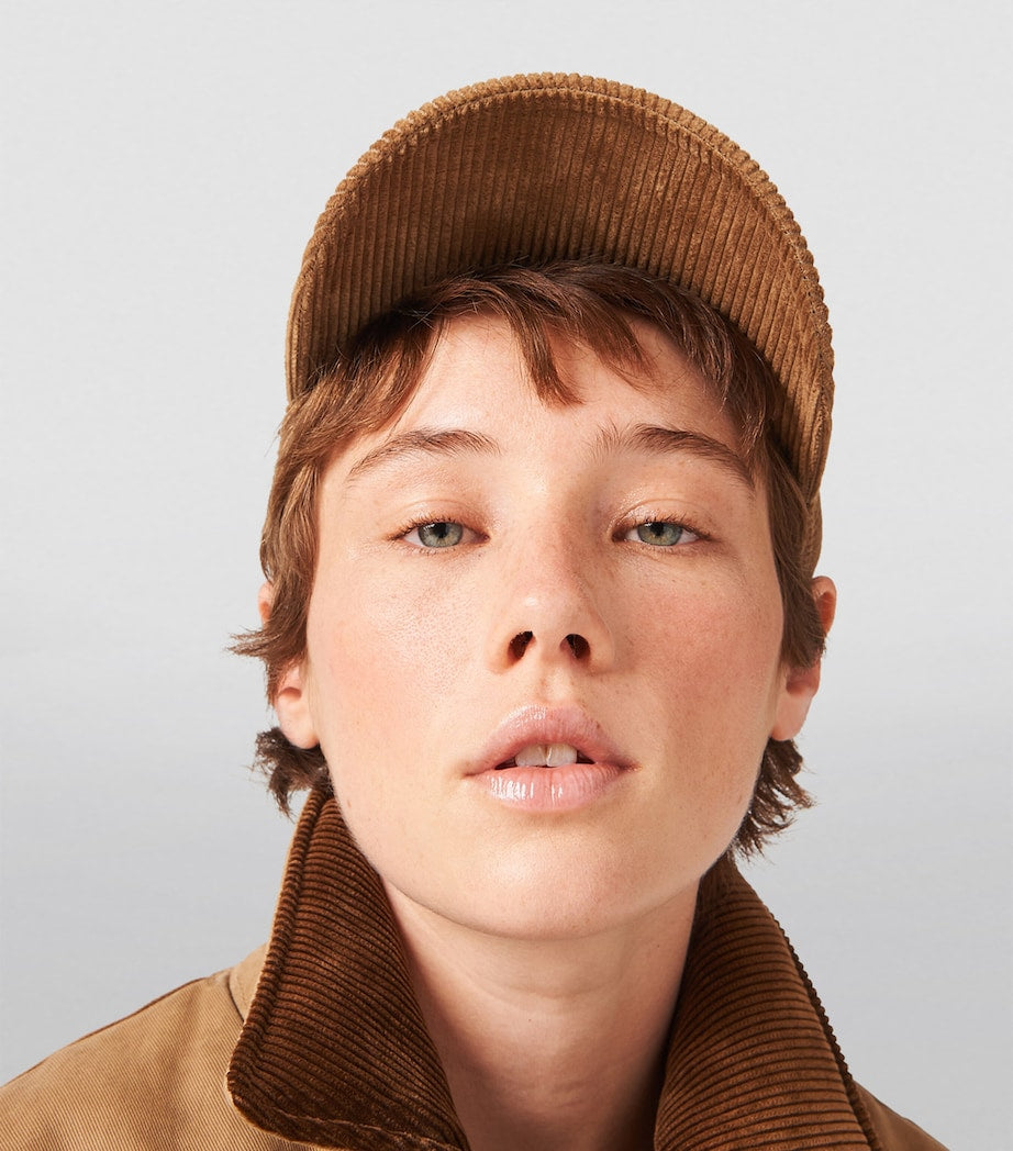 Brown Corduroy Logo Baseball Cap