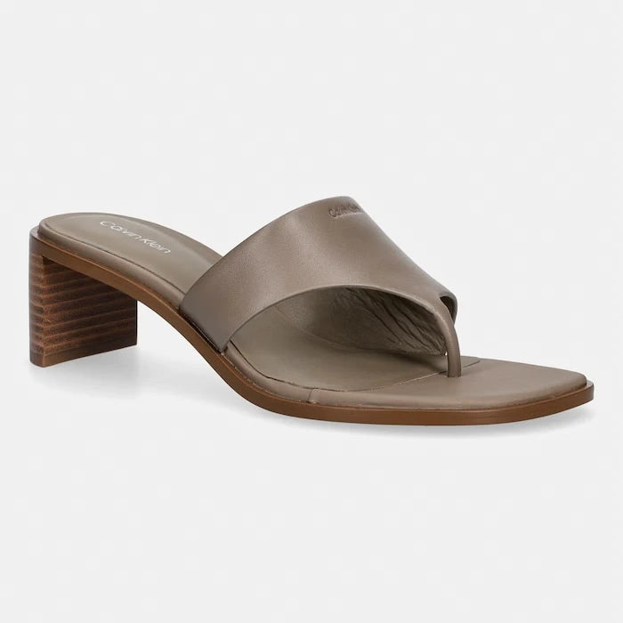 Calvin Klein Kadın Deri Terlik BLOCK HEEL SNDL THONG LTH
