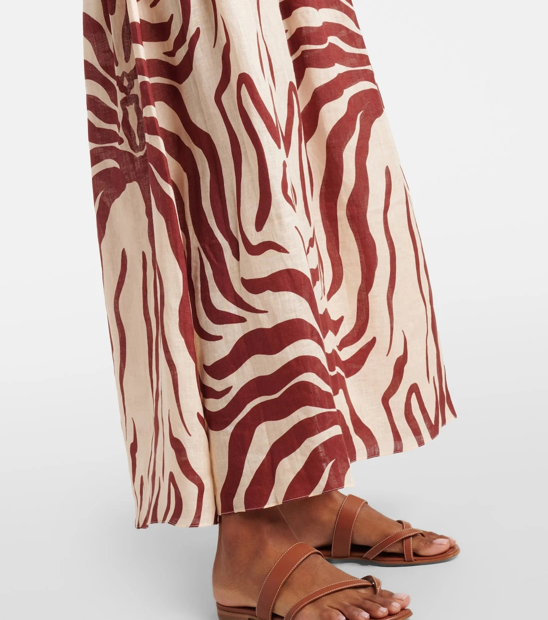 Johanna Ortiz - Gathered printed linen maxi skirt