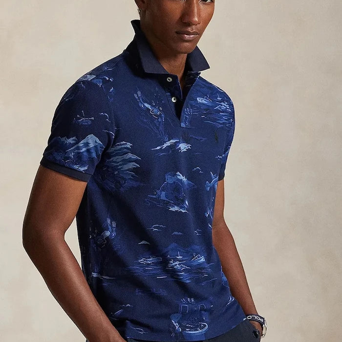 Памучна тениска с яка Polo Ralph Lauren