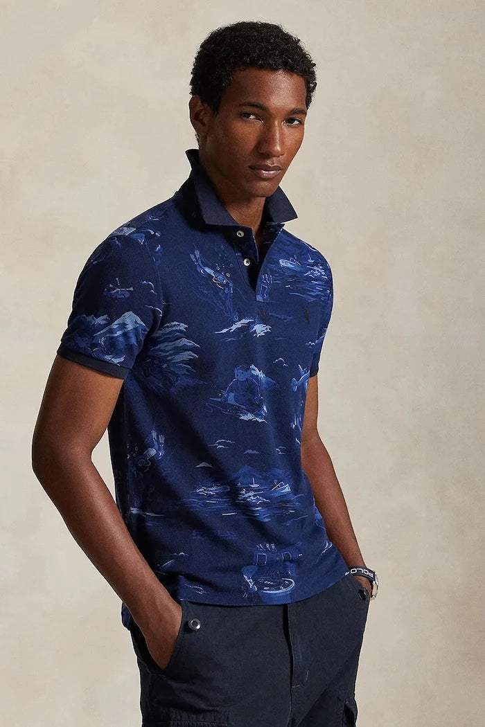 Памучна тениска с яка Polo Ralph Lauren