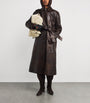 Leather Belted Trench Coat BROWN