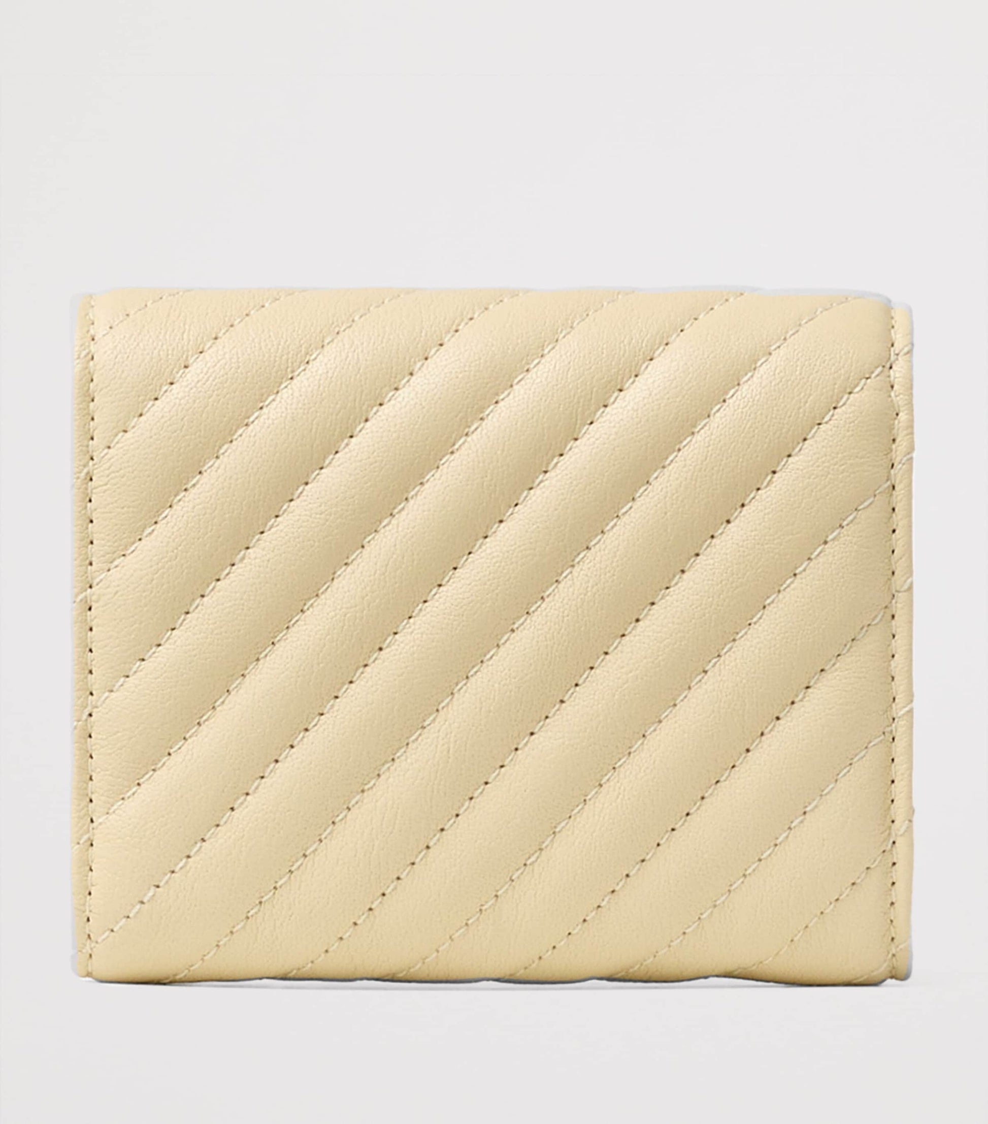 Beige Curve Marinda Leather Wallet