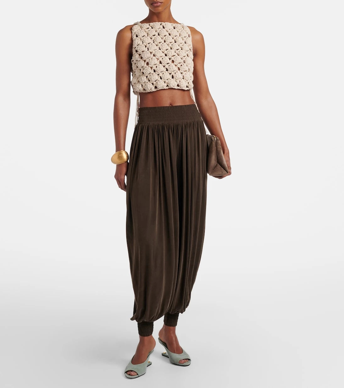 Balmain - بنطلون بالون بقصة مزمومة من الجيرسيه