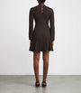 Maje Brown Long-Sleeve Mini Dress