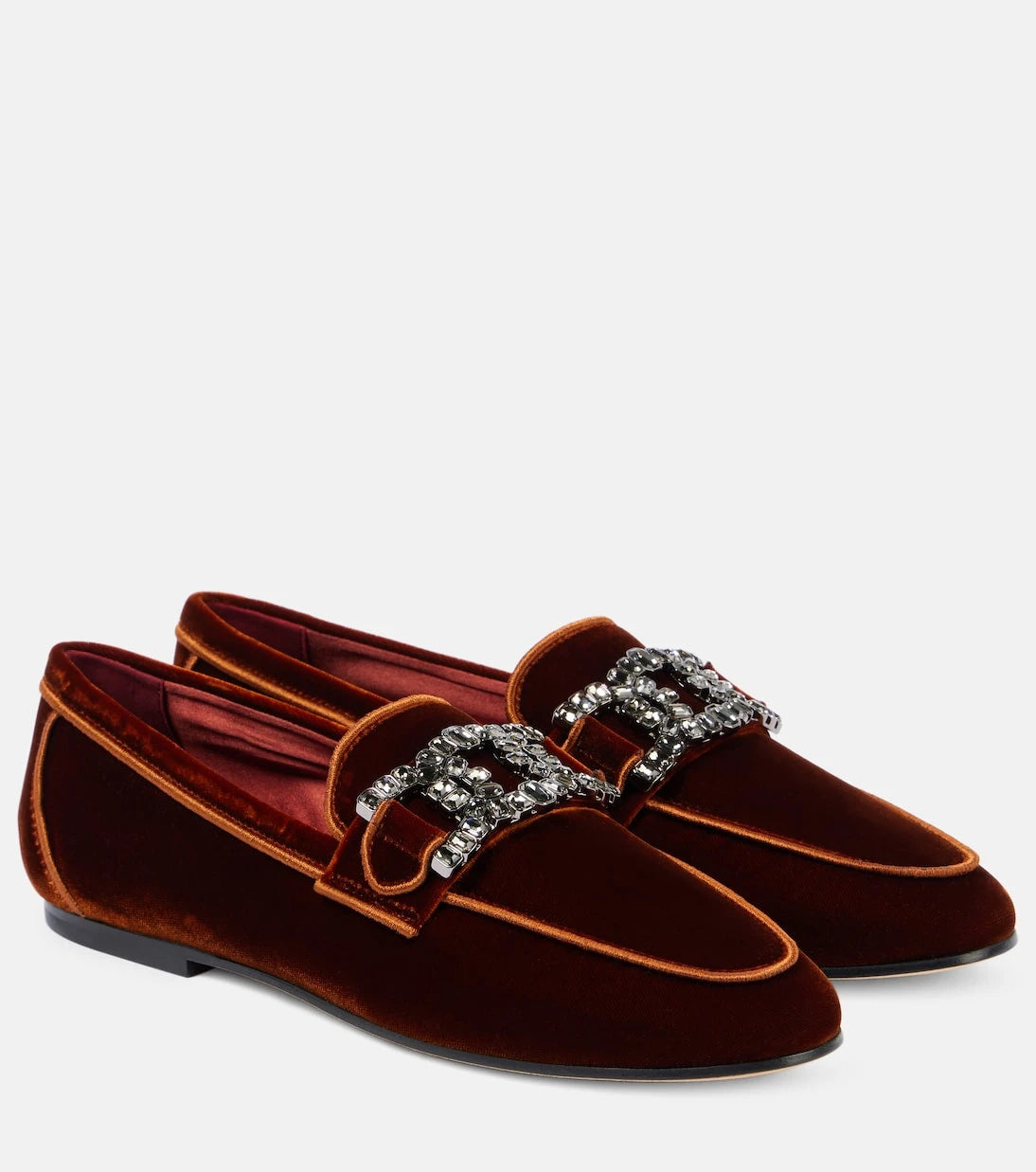 Tod's - Kate embellished velvet loafers
