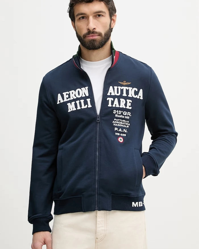 Aeronautica Militare erkek fermuarlı sweatshirt