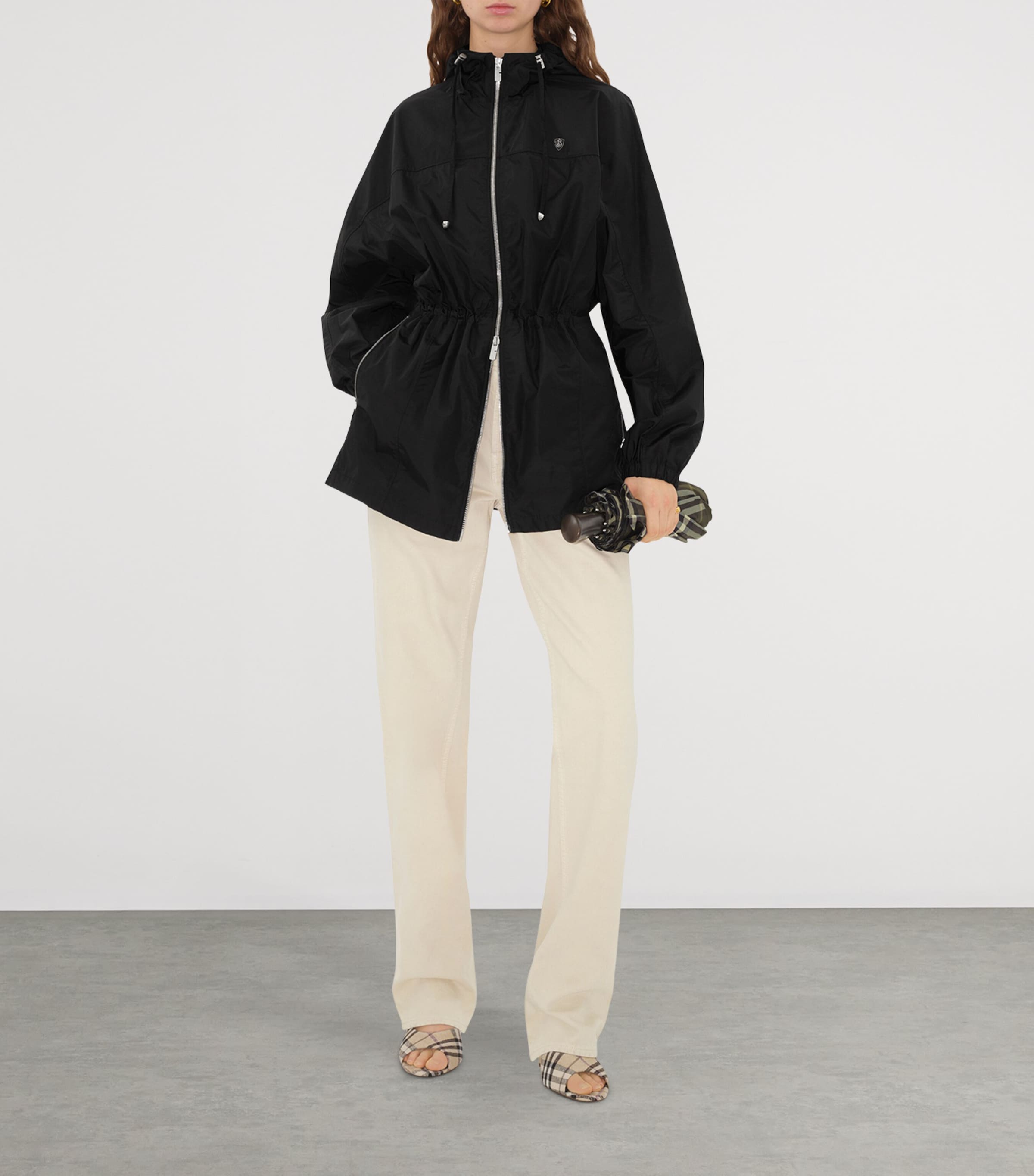 Black B Shield-Plaque Short Parka